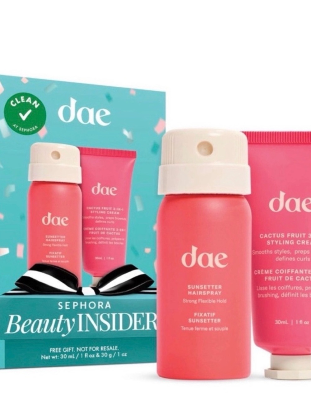 dae Sunsetter Hairspray + Cactus Fruit Styling Cream Set - Coral Pink